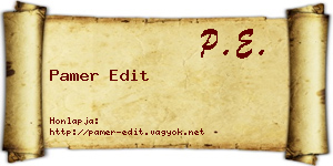 Pamer Edit névjegykártya